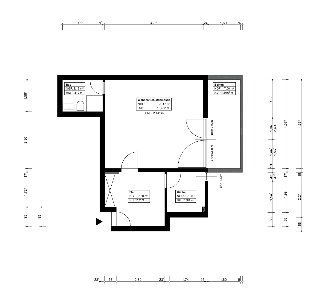 Prenájom bytu 1-izbový 41 m², Schweinfurt, Bavorsko Prenájom bytu 1-izbový 41 m², Schweinfurt, Bavorsko