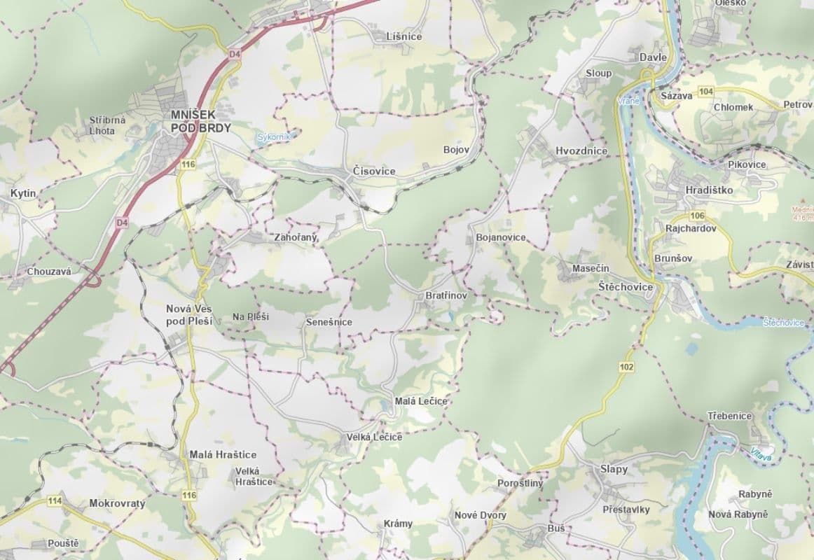 Predaj pozemku 8.308 m², Bratřínov, Středočeský kraj Predaj pozemku 8.308 m², Bratřínov, Středočeský kraj