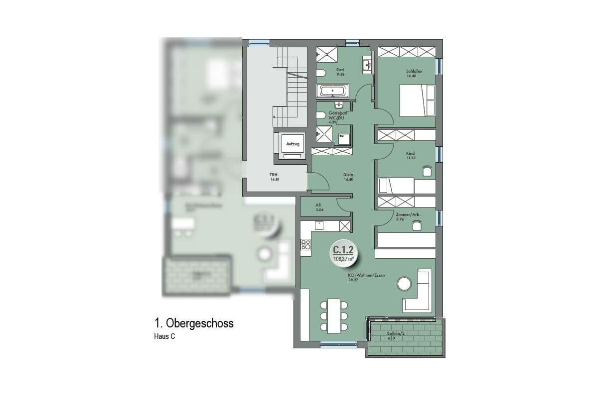 Prenájom bytu 4-izbový 109 m², Schmerlenstraße 5, Kolbermoor, Bavorsko Prenájom bytu 4-izbový 109 m², Schmerlenstraße 5, Kolbermoor, Bavorsko