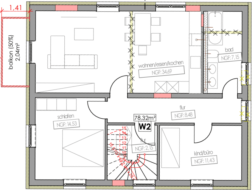Prenájom bytu 3-izbový 79 m², Hofkirchen, Bavorsko Prenájom bytu 3-izbový 79 m², Hofkirchen, Bavorsko