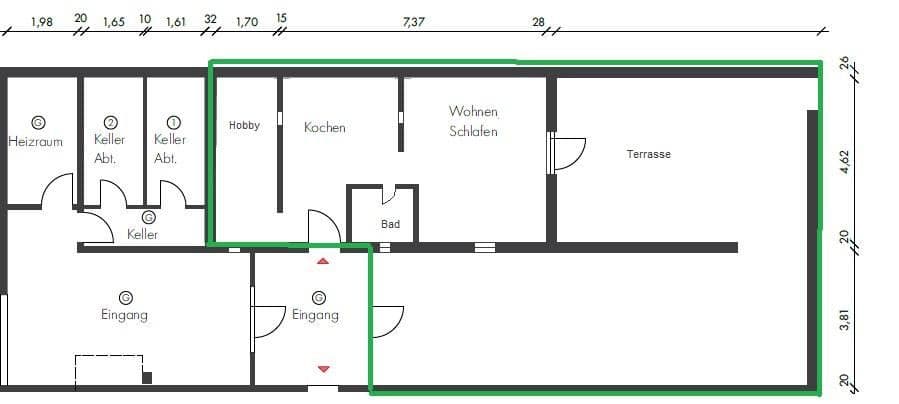 Prenájom bytu 2-izbový 61 m², Bruchsal, Bádensko-Wurttembersko Prenájom bytu 2-izbový 61 m², Bruchsal, Bádensko-Wurttembersko