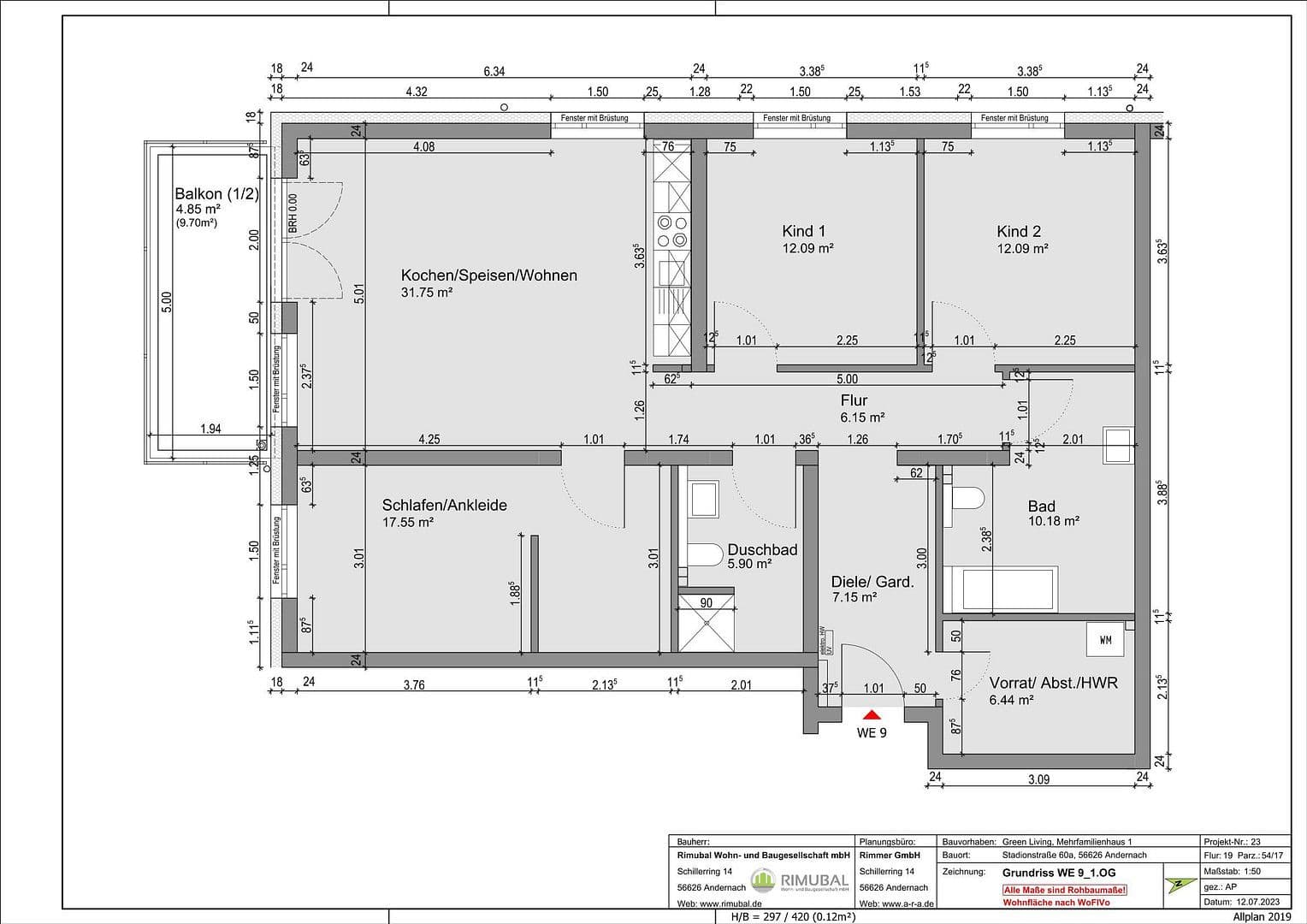Prenájom bytu 4-izbový 115 m², Andernach, Porýnie-Falcko Prenájom bytu 4-izbový 115 m², Andernach, Porýnie-Falcko