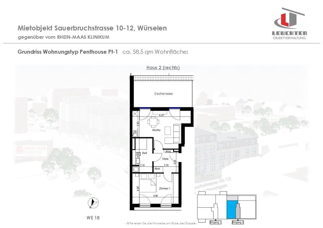 Prenájom bytu 2-izbový 59 m², Mauerfeldchen, Würselen, Severné Porýnie - Westfálsko Prenájom bytu 2-izbový 59 m², Mauerfeldchen, Würselen, Severné Porýnie - Westfálsko