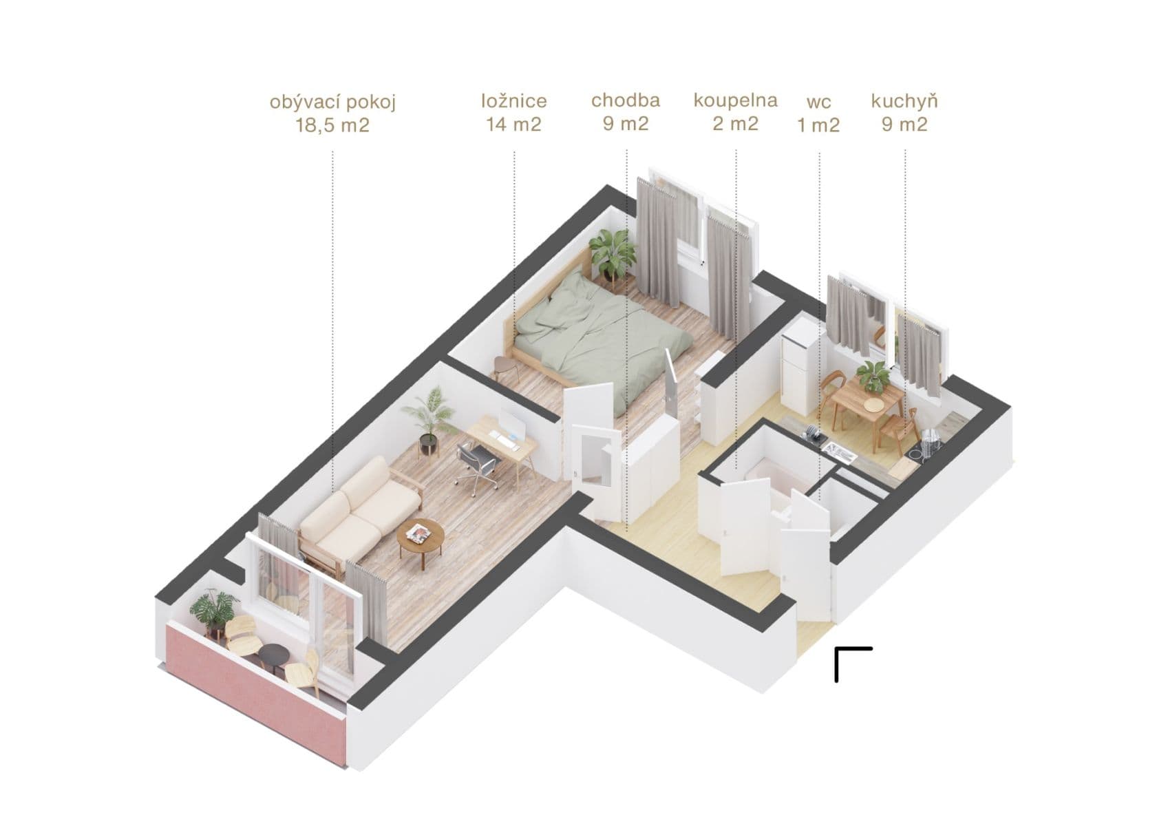 Prenájom bytu 2-izbový 53 m², V Úžlabině, Praha, Praha Prenájom bytu 2-izbový 53 m², V Úžlabině, Praha, Praha