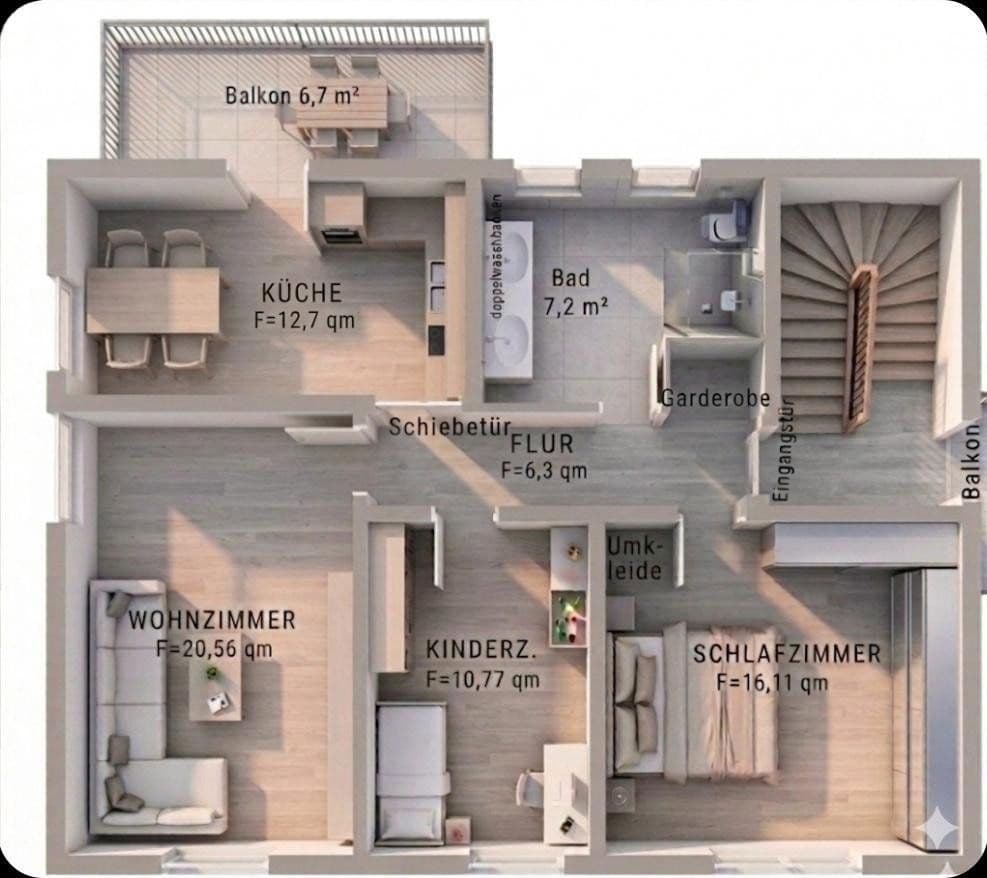 Predaj bytu 3-izbový 77 m², Anselm-Feuerbach-Staraße 31, Gaggenau, Bádensko-Wurttembersko Predaj bytu 3-izbový 77 m², Anselm-Feuerbach-Staraße 31, Gaggenau, Bádensko-Wurttembersko