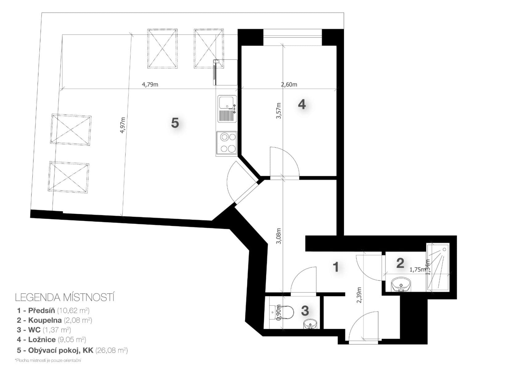 Predaj bytu 2-izbový 51 m², Žerotínova, Praha, Praha Predaj bytu 2-izbový 51 m², Žerotínova, Praha, Praha