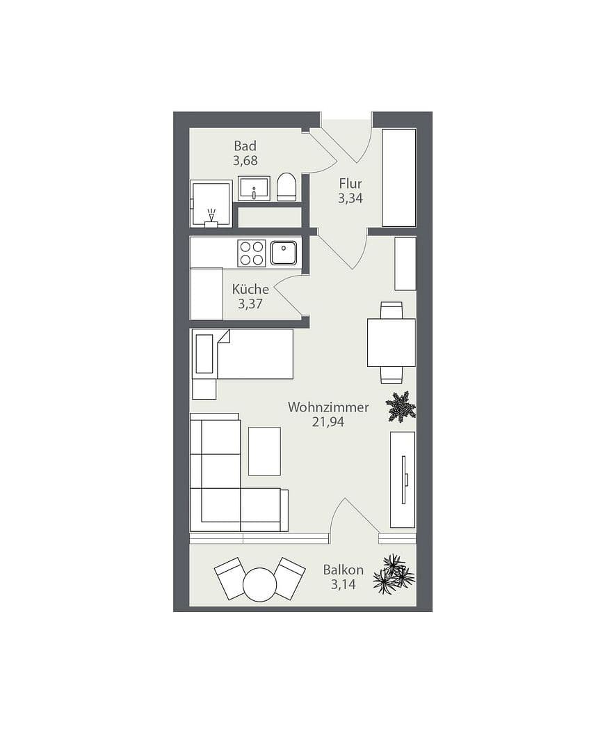 Predaj bytu 1-izbový 36 m², Augsburg, Bavorsko Predaj bytu 1-izbový 36 m², Augsburg, Bavorsko