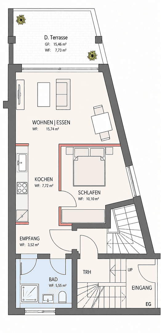 Prenájom bytu 2-izbový 50 m², Frintroper Str. 208, Essen, Severné Porýnie - Westfálsko Prenájom bytu 2-izbový 50 m², Frintroper Str. 208, Essen, Severné Porýnie - Westfálsko