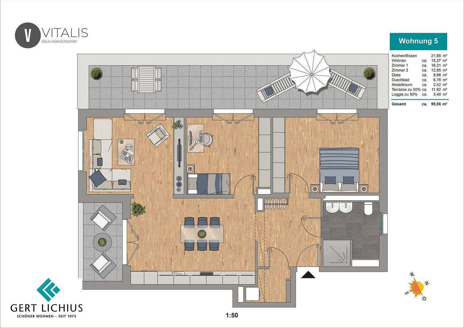 Predaj bytu 3-izbový 100 m², Vitalisstraße 361a, Köln, Severné Porýnie - Westfálsko Predaj bytu 3-izbový 100 m², Vitalisstraße 361a, Köln, Severné Porýnie - Westfálsko