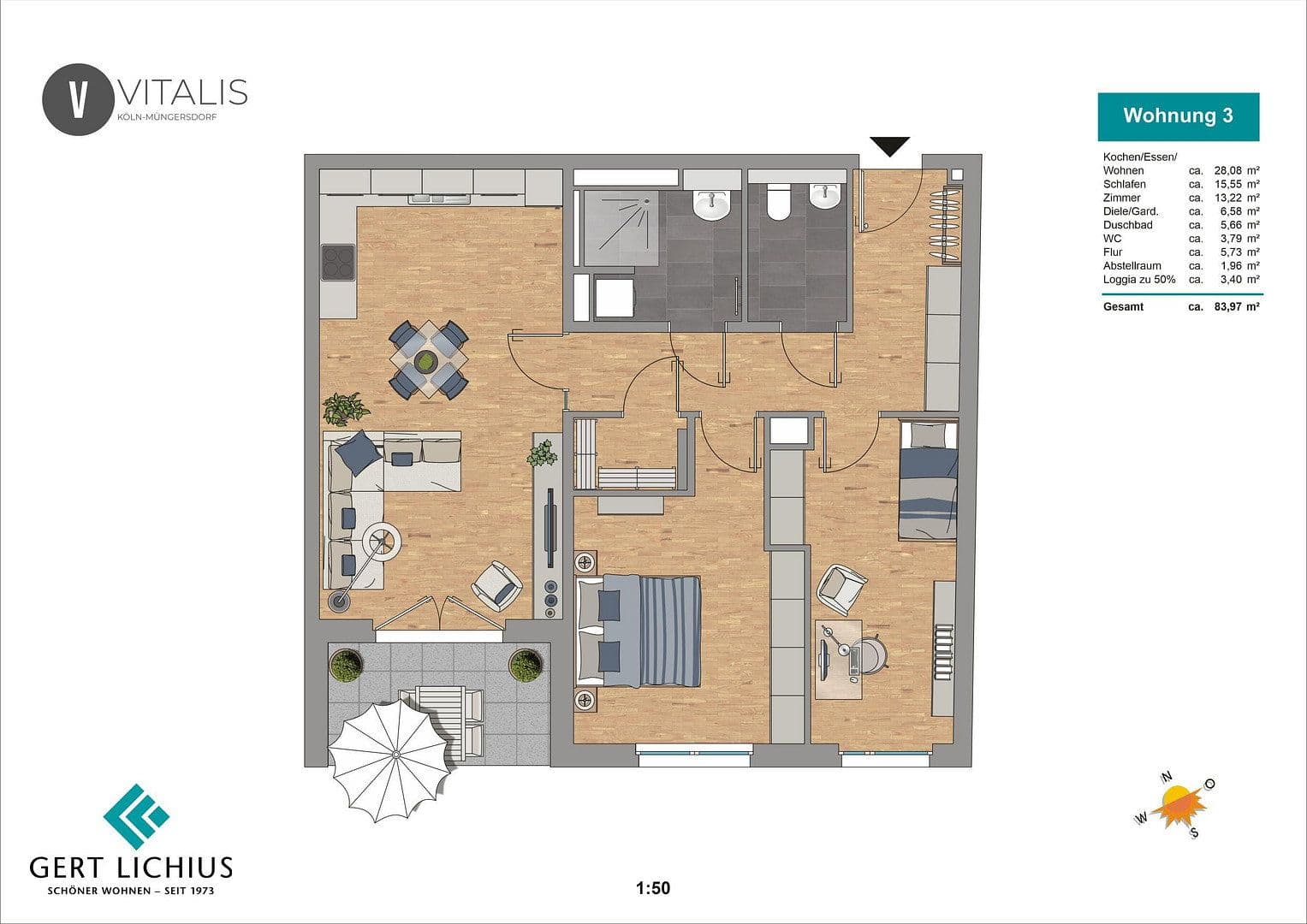 Predaj bytu 3-izbový 84 m², Vitalisstraße 361a, Köln, Severné Porýnie - Westfálsko Predaj bytu 3-izbový 84 m², Vitalisstraße 361a, Köln, Severné Porýnie - Westfálsko