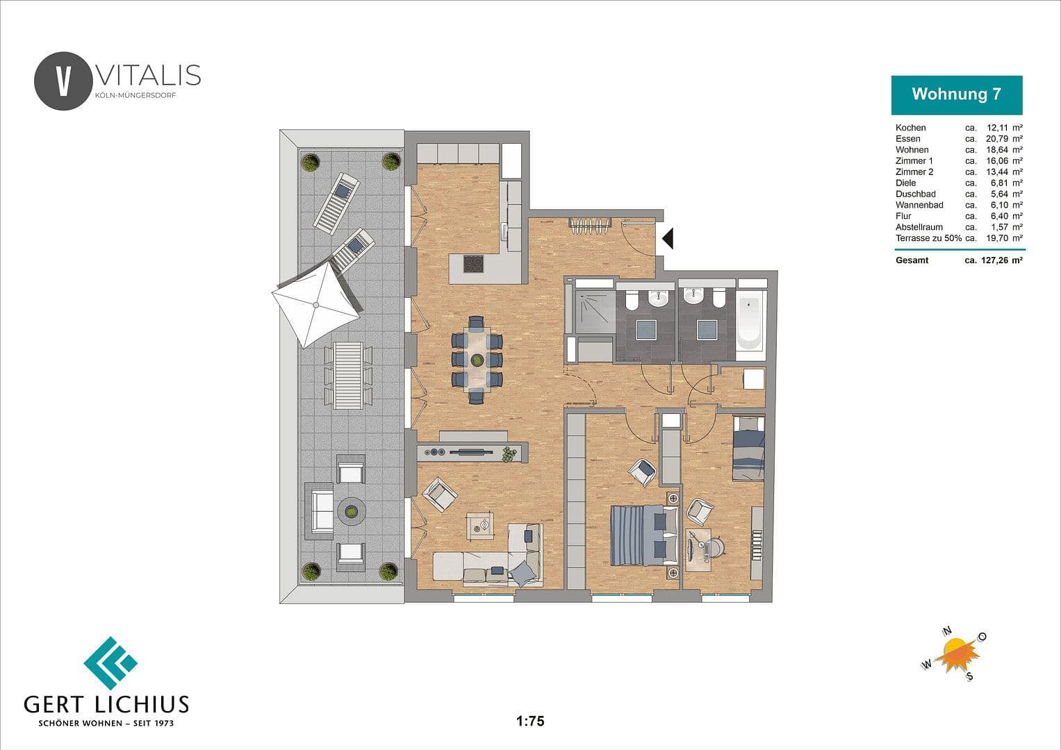 Predaj bytu 3-izbový 128 m², Vitalisstraße 361a, Köln, Severné Porýnie - Westfálsko Predaj bytu 3-izbový 128 m², Vitalisstraße 361a, Köln, Severné Porýnie - Westfálsko