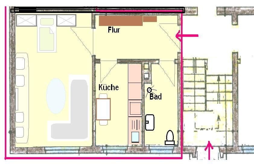 Prenájom bytu 1-izbový 36 m², Bottrop, Severné Porýnie - Westfálsko Prenájom bytu 1-izbový 36 m², Bottrop, Severné Porýnie - Westfálsko