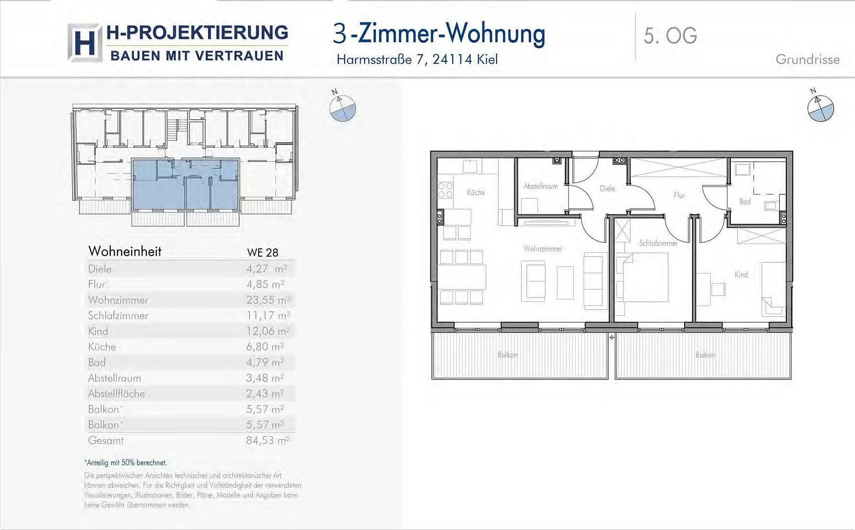 Predaj bytu 3-izbový 85 m², Harmsstraße 7, Kiel, Šlezvicko-Holštajnsko Predaj bytu 3-izbový 85 m², Harmsstraße 7, Kiel, Šlezvicko-Holštajnsko