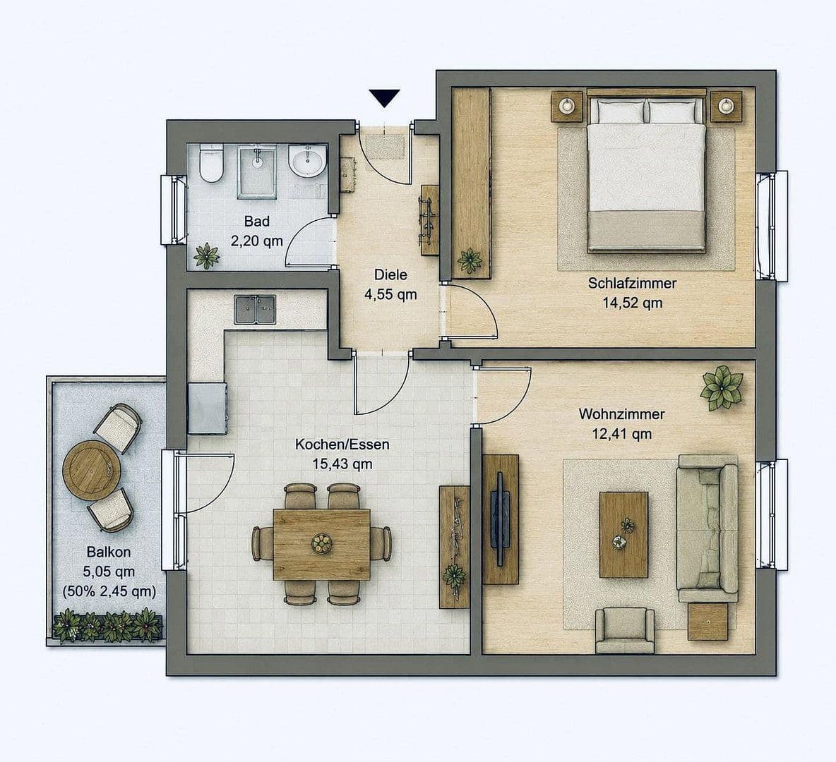 Predaj bytu 2-izbový 52 m², Augsburg, Bavorsko Predaj bytu 2-izbový 52 m², Augsburg, Bavorsko