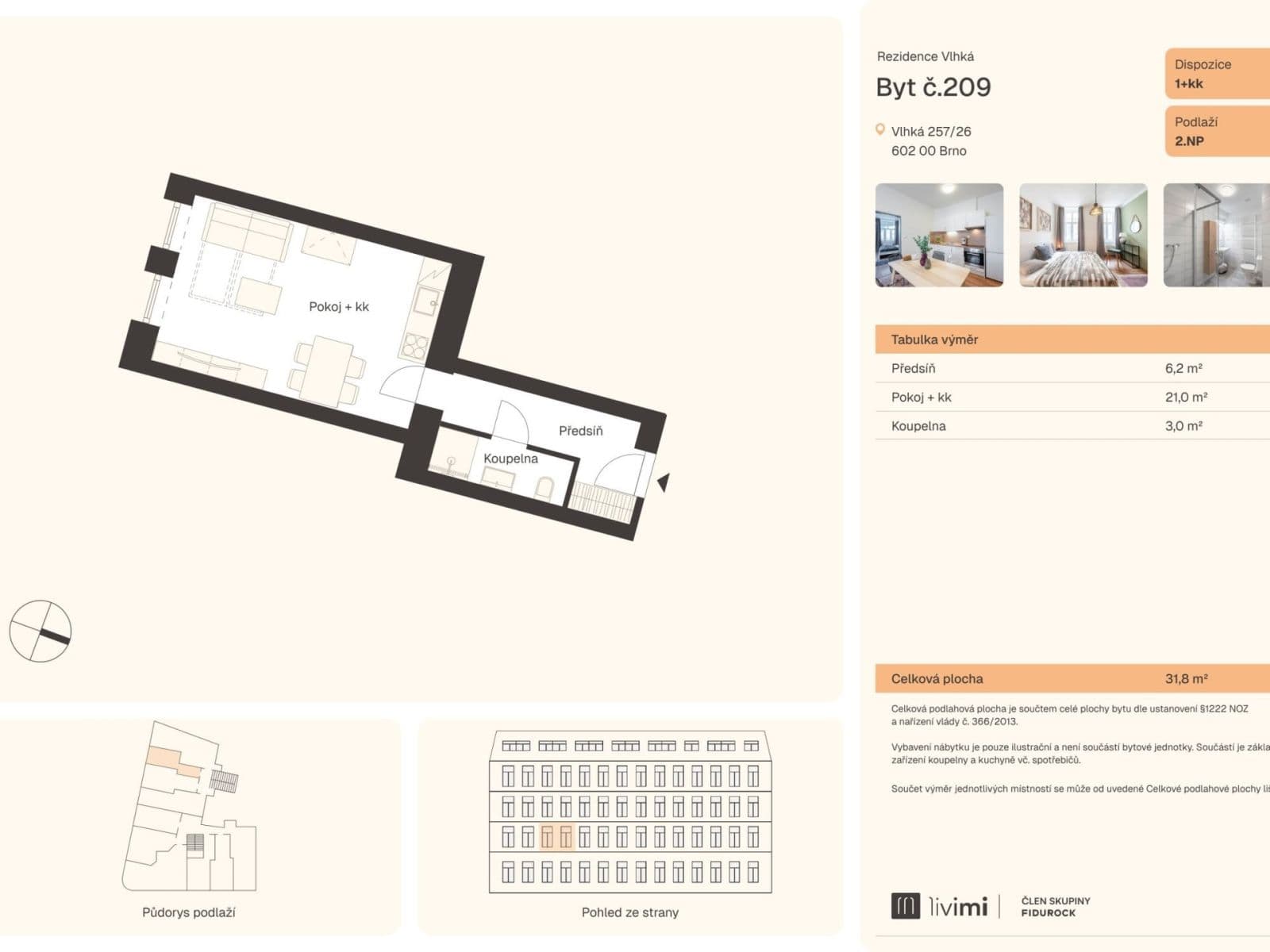Prenájom bytu 1-izbový 31 m², Vlhká, Brno, Jihomoravský kraj Prenájom bytu 1-izbový 31 m², Vlhká, Brno, Jihomoravský kraj