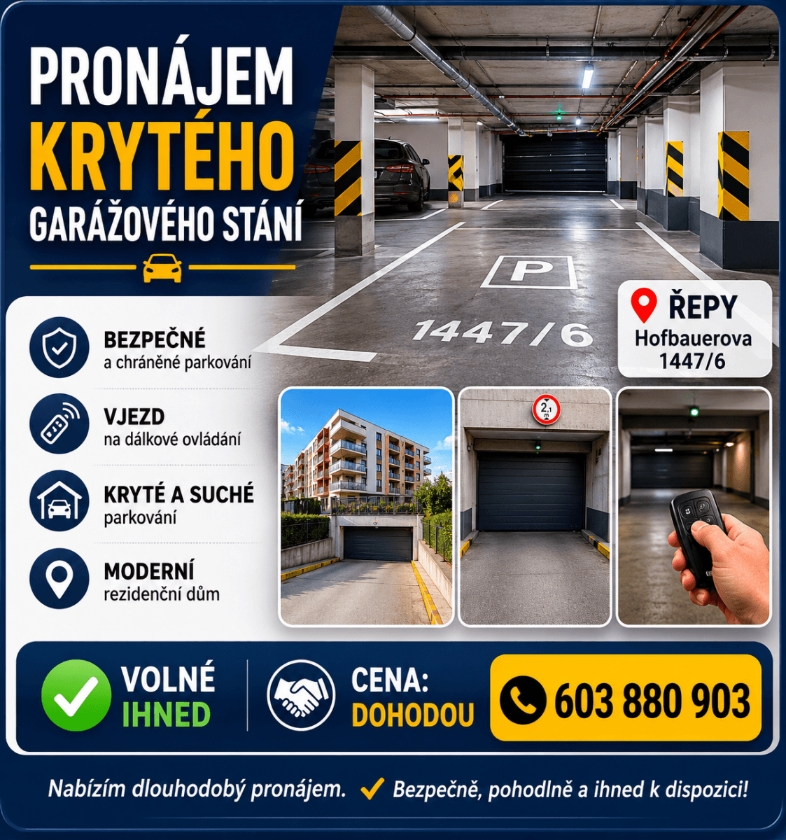 Prenájom garáže 10 m², Hofbauerova, Praha, Praha Prenájom garáže 10 m², Hofbauerova, Praha, Praha