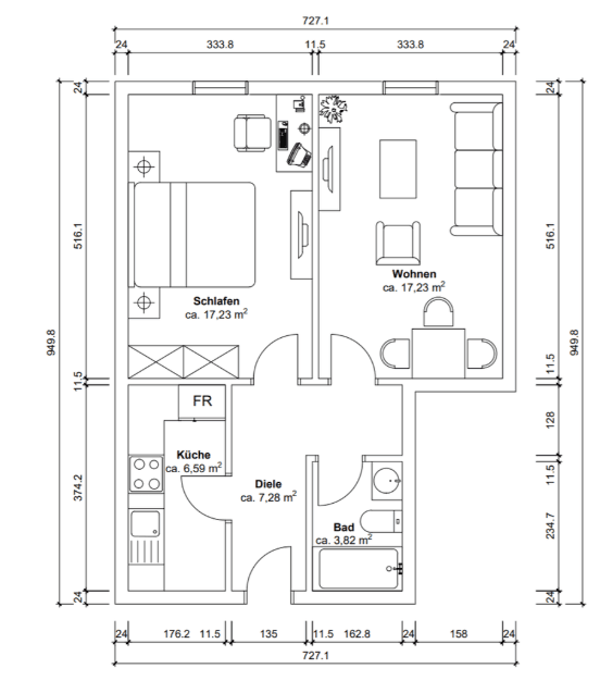 Predaj bytu 2-izbový 54 m², Essen, Severné Porýnie - Westfálsko Predaj bytu 2-izbový 54 m², Essen, Severné Porýnie - Westfálsko