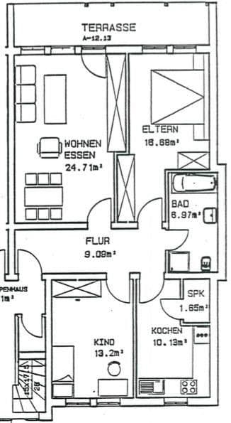 Prenájom bytu 3-izbový 86 m², Udenborner Str. 4a, Wabern, Hesensko Prenájom bytu 3-izbový 86 m², Udenborner Str. 4a, Wabern, Hesensko