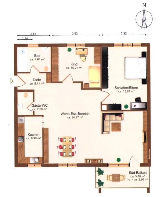 Prenájom bytu 3-izbový 82 m², Alte Weberei 14, Kaufbeuren, Bavorsko Prenájom bytu 3-izbový 82 m², Alte Weberei 14, Kaufbeuren, Bavorsko