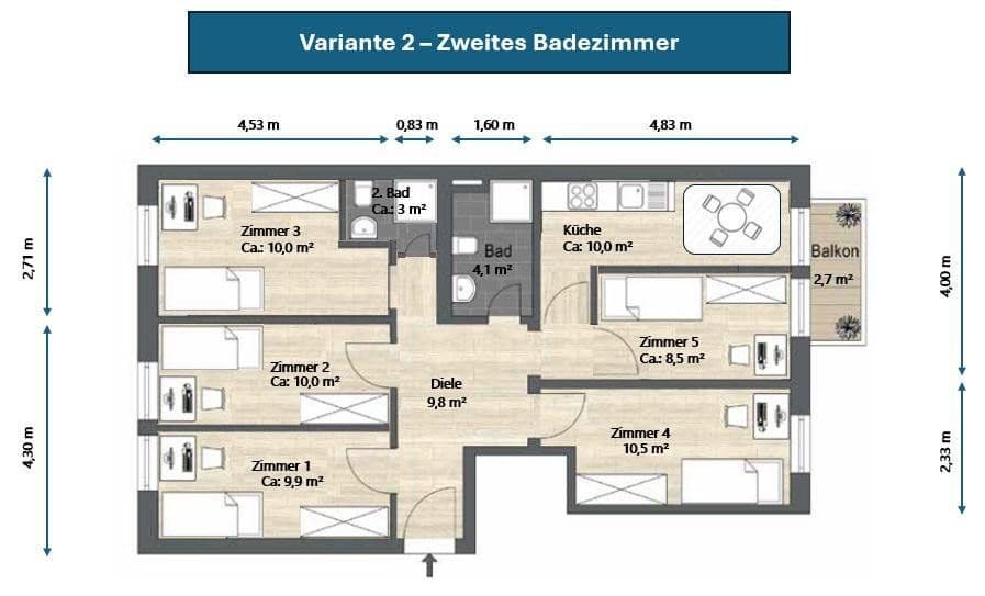 Prenájom bytu 10 m², Dachauerstr. 105, München, Bavorsko Prenájom bytu 10 m², Dachauerstr. 105, München, Bavorsko