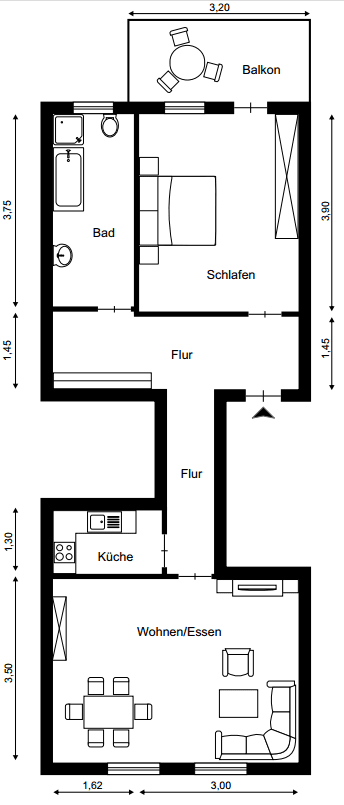 Prenájom bytu 17 m², U1, 25, Mannheim, Bádensko-Wurttembersko Prenájom bytu 17 m², U1, 25, Mannheim, Bádensko-Wurttembersko