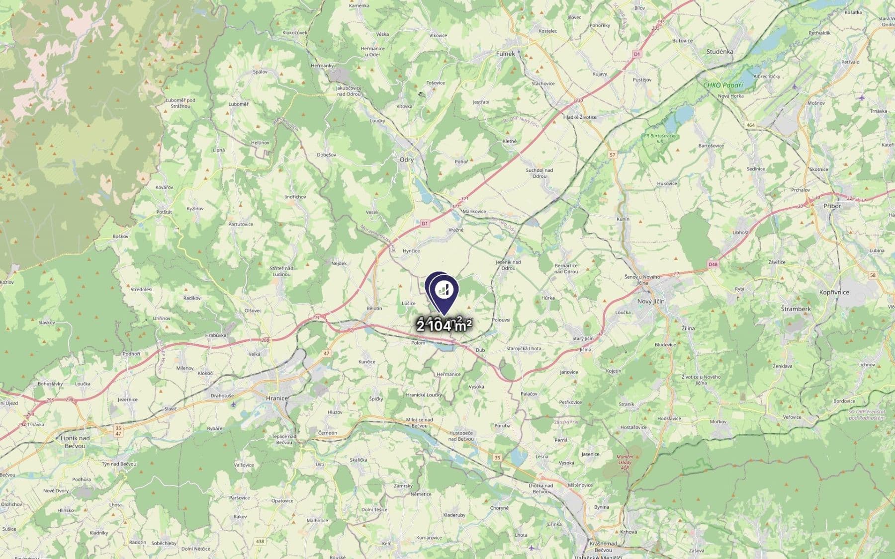 Predaj pozemku 2.547 m², Jeseník nad Odrou, Moravskoslezský kraj Predaj pozemku 2.547 m², Jeseník nad Odrou, Moravskoslezský kraj