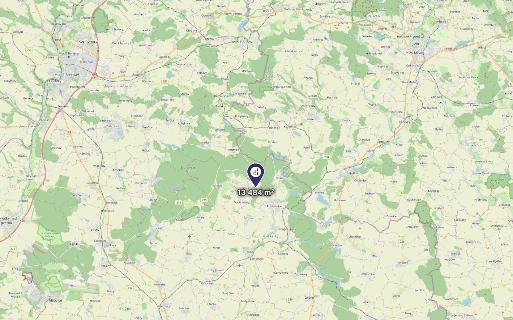 Predaj pozemku 2.247 m², Košík, Středočeský kraj Predaj pozemku 2.247 m², Košík, Středočeský kraj