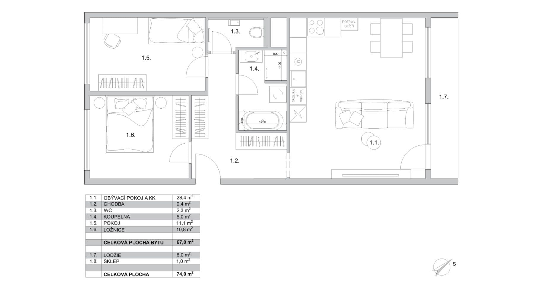 Predaj bytu 3-izbový 74 m², Žandovská, Praha, Praha Predaj bytu 3-izbový 74 m², Žandovská, Praha, Praha
