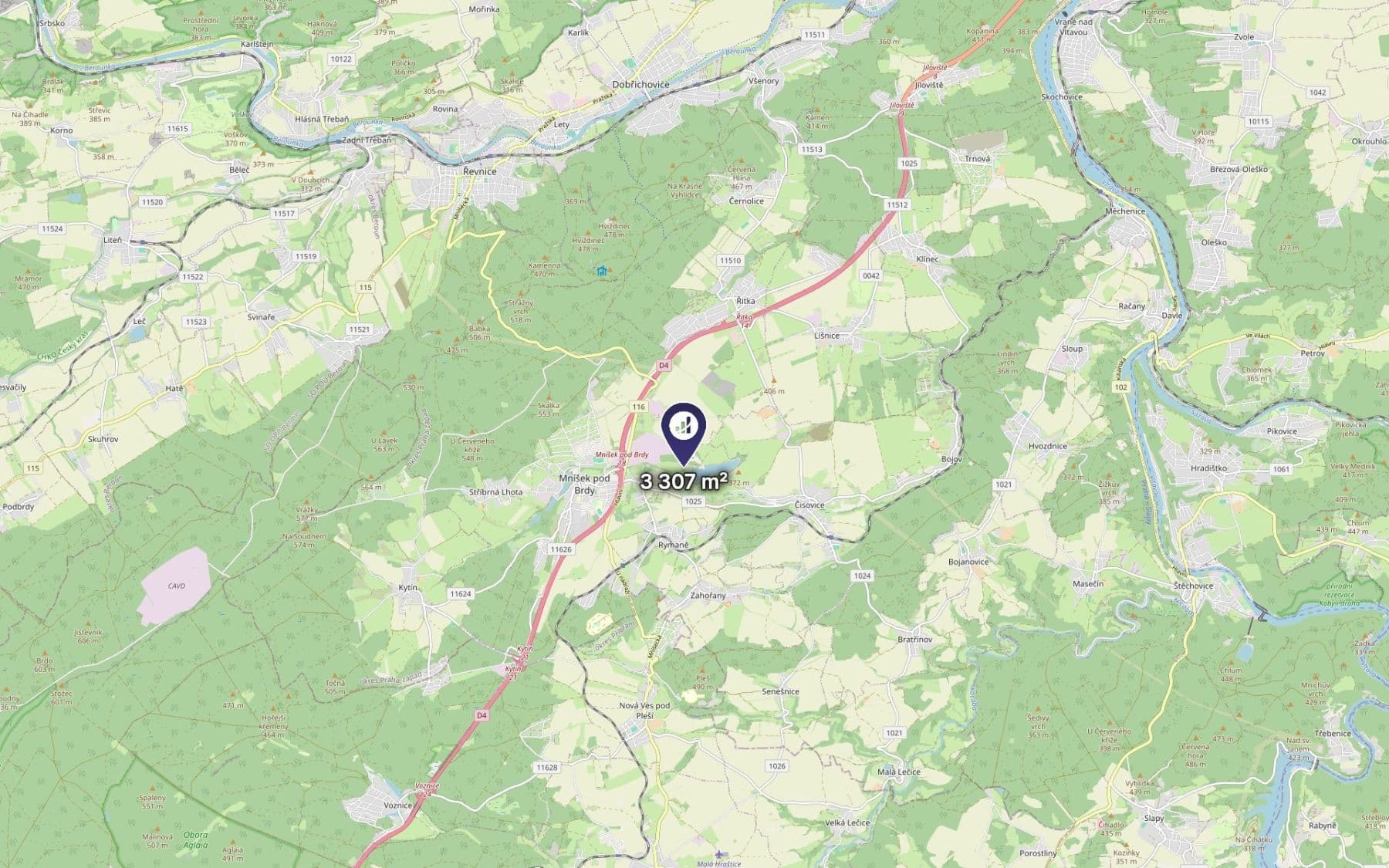 Predaj pozemku 3.307 m², Mníšek pod Brdy, Středočeský kraj Predaj pozemku 3.307 m², Mníšek pod Brdy, Středočeský kraj