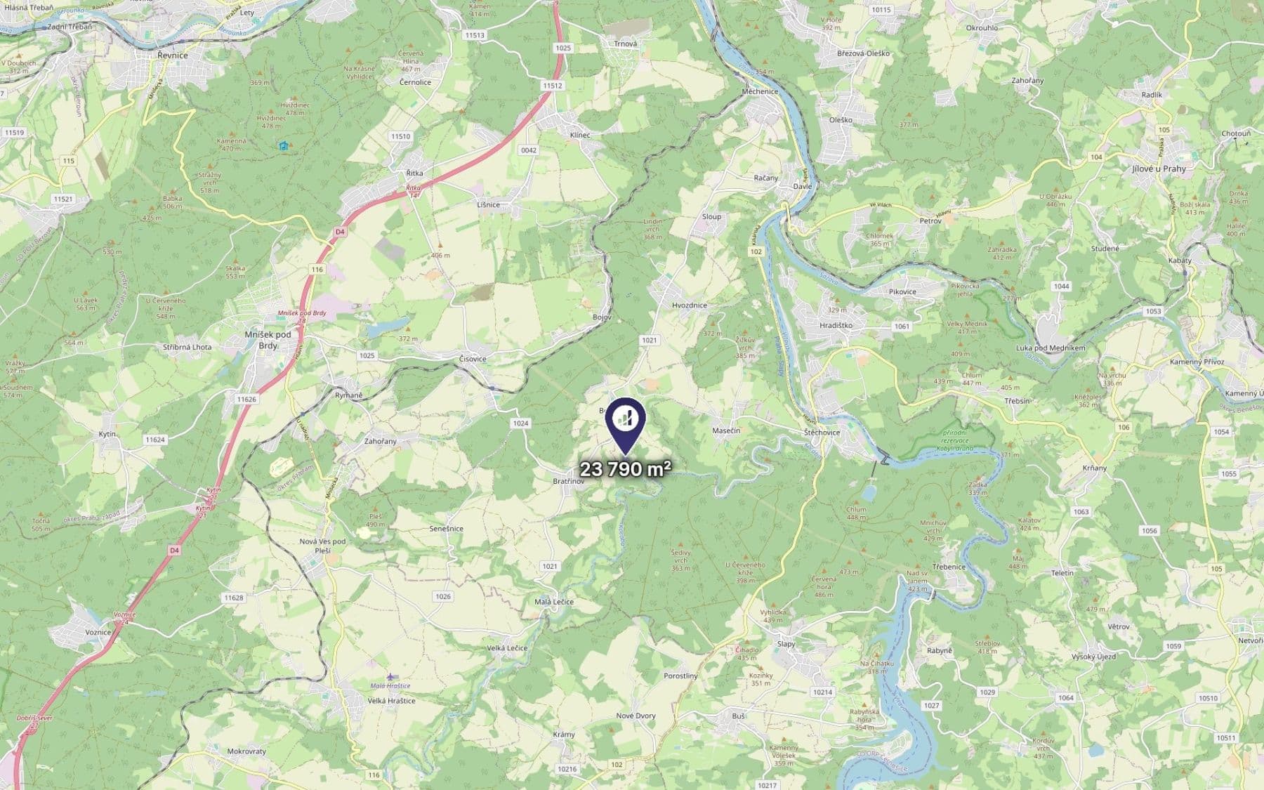 Predaj pozemku 23.790 m², Bojanovice, Středočeský kraj Predaj pozemku 23.790 m², Bojanovice, Středočeský kraj
