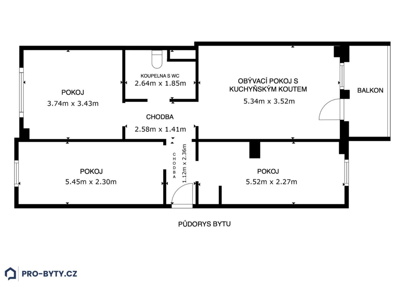 Predaj bytu 4-izbový 71 m², Hekrova, Praha, Praha Predaj bytu 4-izbový 71 m², Hekrova, Praha, Praha