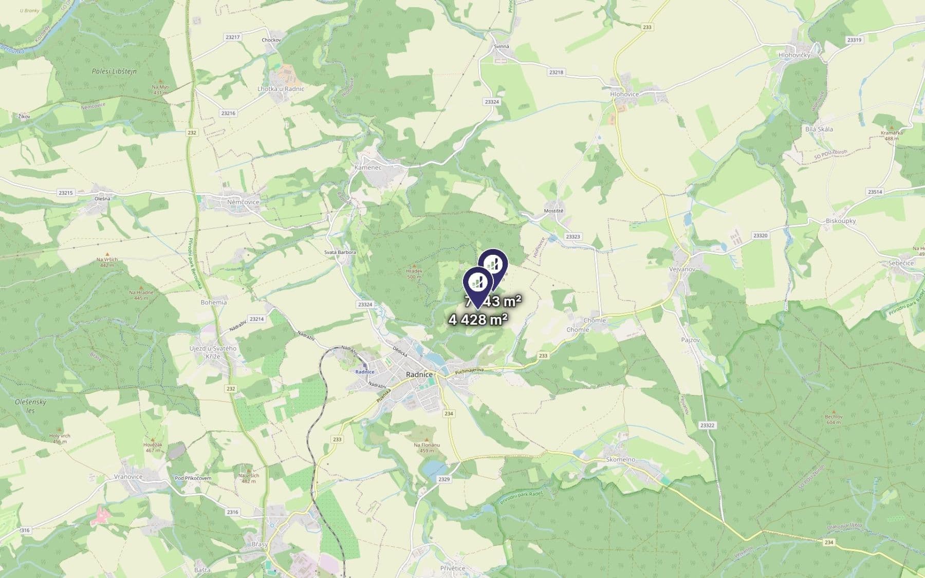 Predaj pozemku 5.786 m², Radnice, Plzeňský kraj Predaj pozemku 5.786 m², Radnice, Plzeňský kraj