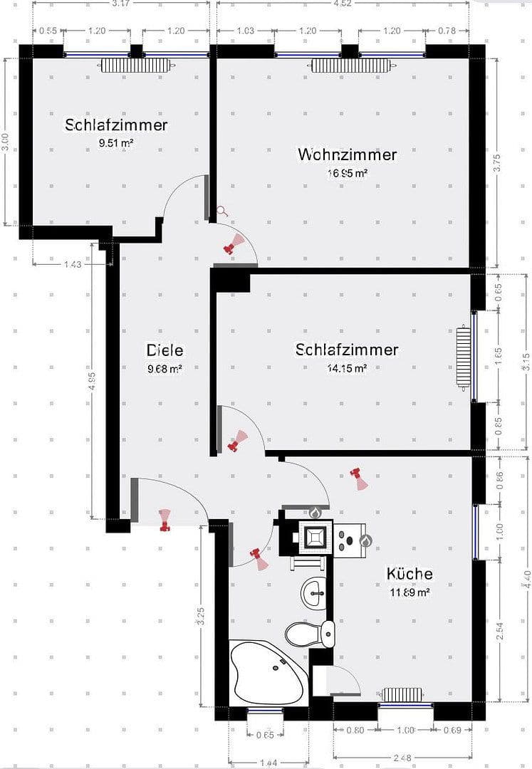 Prenájom bytu 2-izbový 61 m², Heilbronn, Bádensko-Wurttembersko Prenájom bytu 2-izbový 61 m², Heilbronn, Bádensko-Wurttembersko