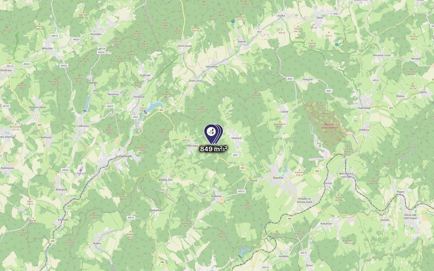 Predaj pozemku 4.867 m², Petrůvka, Zlínský kraj Predaj pozemku 4.867 m², Petrůvka, Zlínský kraj