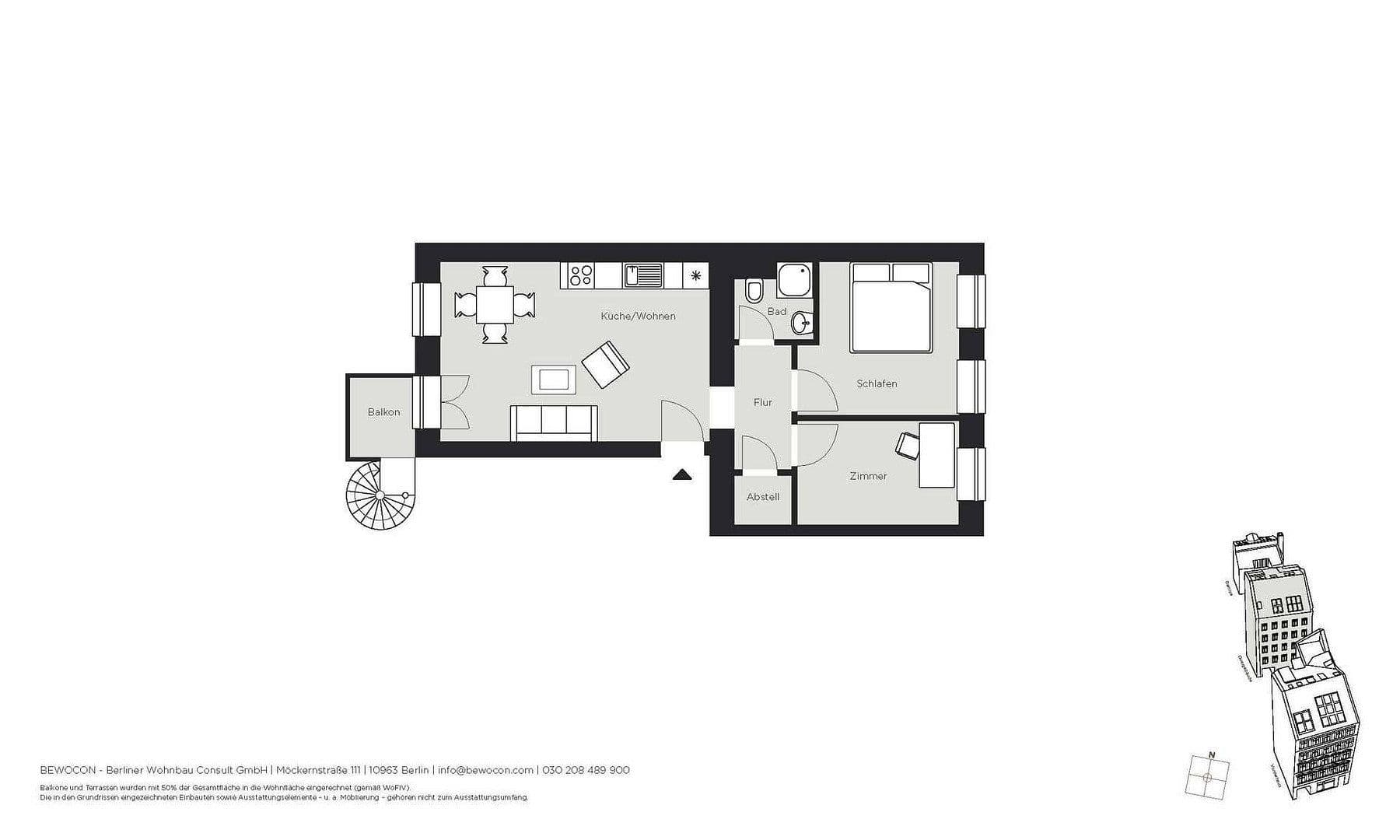 Prenájom bytu 2-izbový 50 m², Ackerstraße 155, Berlin, Berlín Prenájom bytu 2-izbový 50 m², Ackerstraße 155, Berlin, Berlín