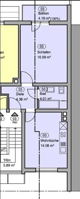 Prenájom bytu 1-izbový 41 m², Ludwigshafen am Rhein, Porýnie-Falcko Prenájom bytu 1-izbový 41 m², Ludwigshafen am Rhein, Porýnie-Falcko