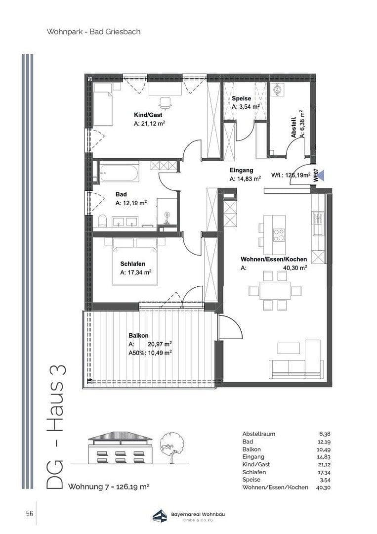Prenájom bytu 3-izbový 127 m², Am Steinkart 5, Bad Griesbach i.Rottal, Bavorsko Prenájom bytu 3-izbový 127 m², Am Steinkart 5, Bad Griesbach i.Rottal, Bavorsko