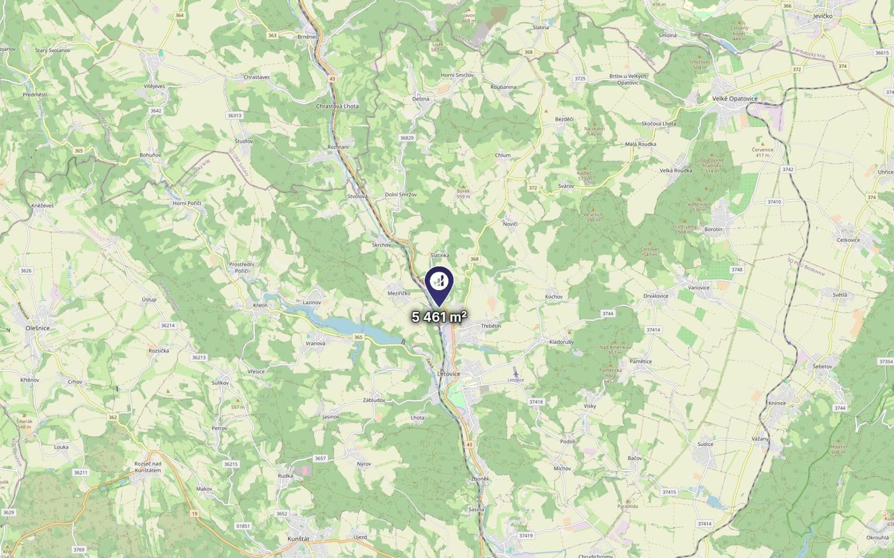 Predaj pozemku 5.461 m², Letovice, Jihomoravský kraj Predaj pozemku 5.461 m², Letovice, Jihomoravský kraj