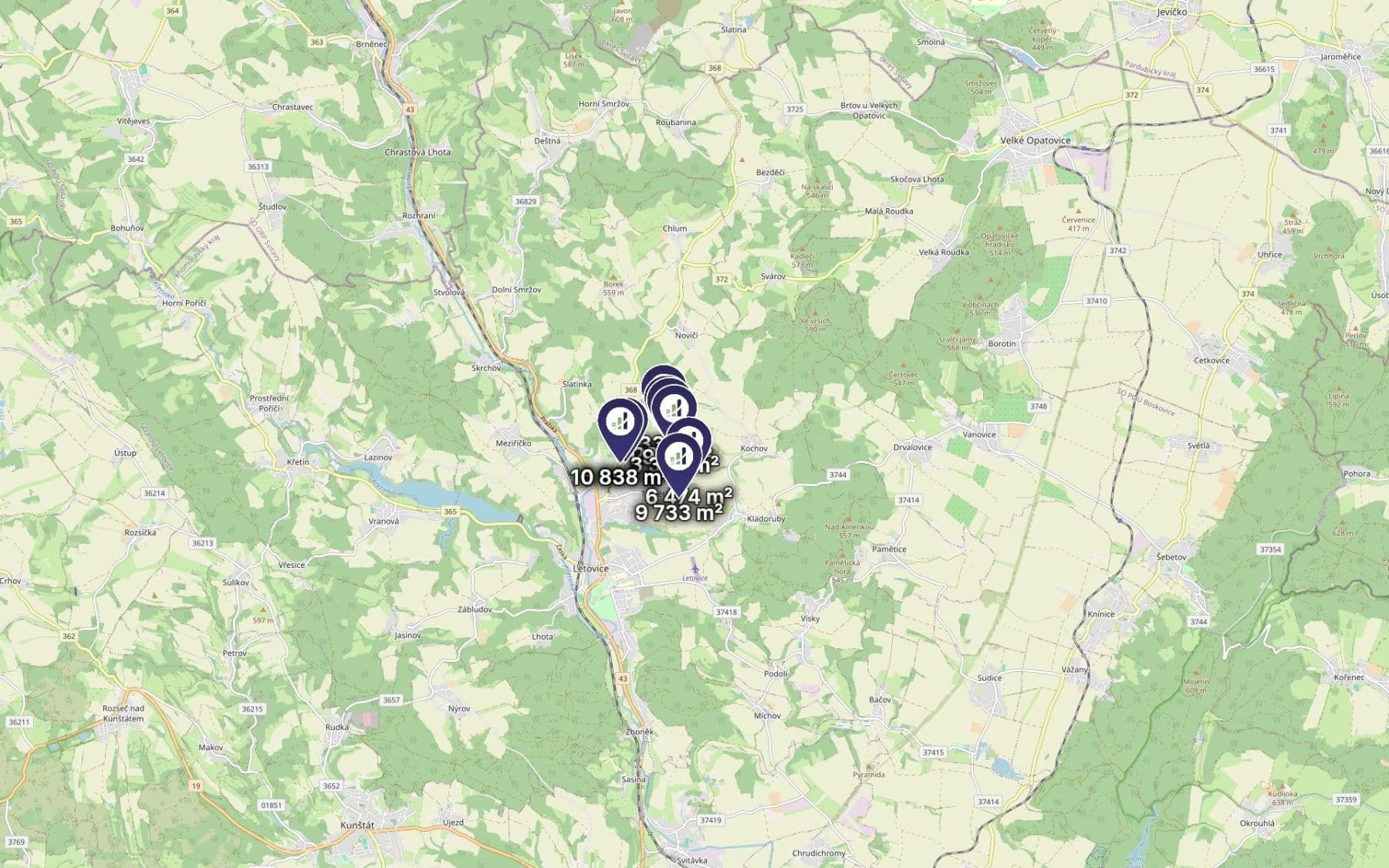 Predaj pozemku 38.909 m², Letovice, Jihomoravský kraj Predaj pozemku 38.909 m², Letovice, Jihomoravský kraj