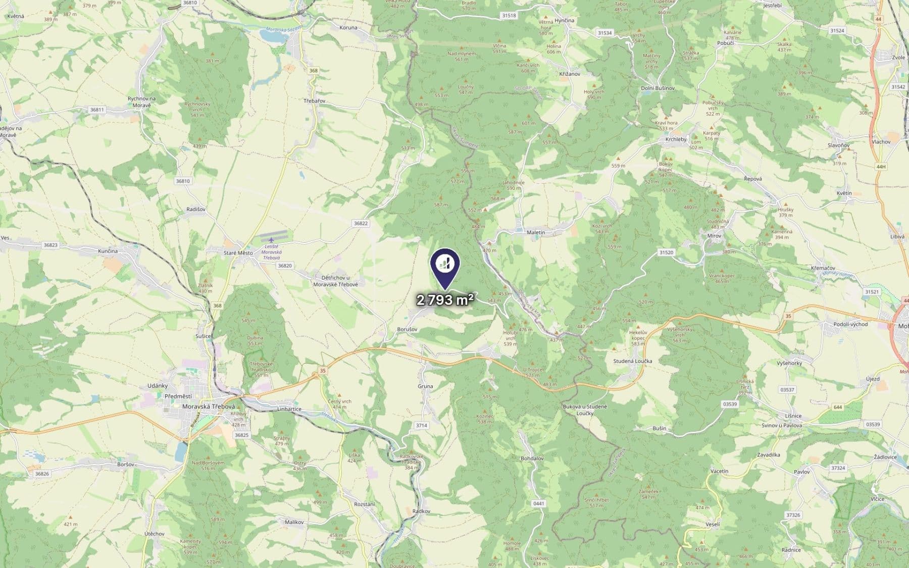 Predaj pozemku 2.793 m², Borušov, Pardubický kraj Predaj pozemku 2.793 m², Borušov, Pardubický kraj