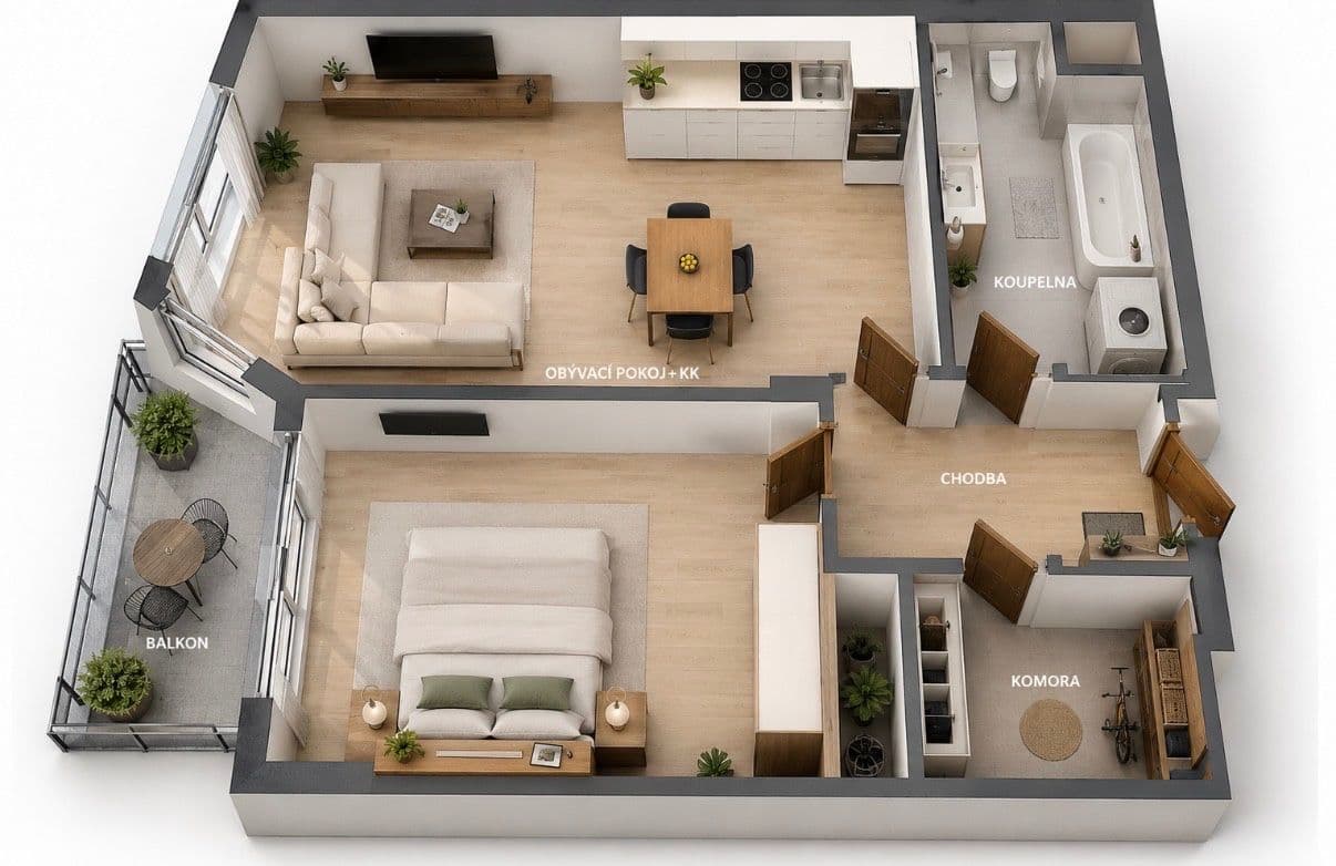 Prenájom bytu 2-izbový 60 m², Praha, Praha Prenájom bytu 2-izbový 60 m², Praha, Praha