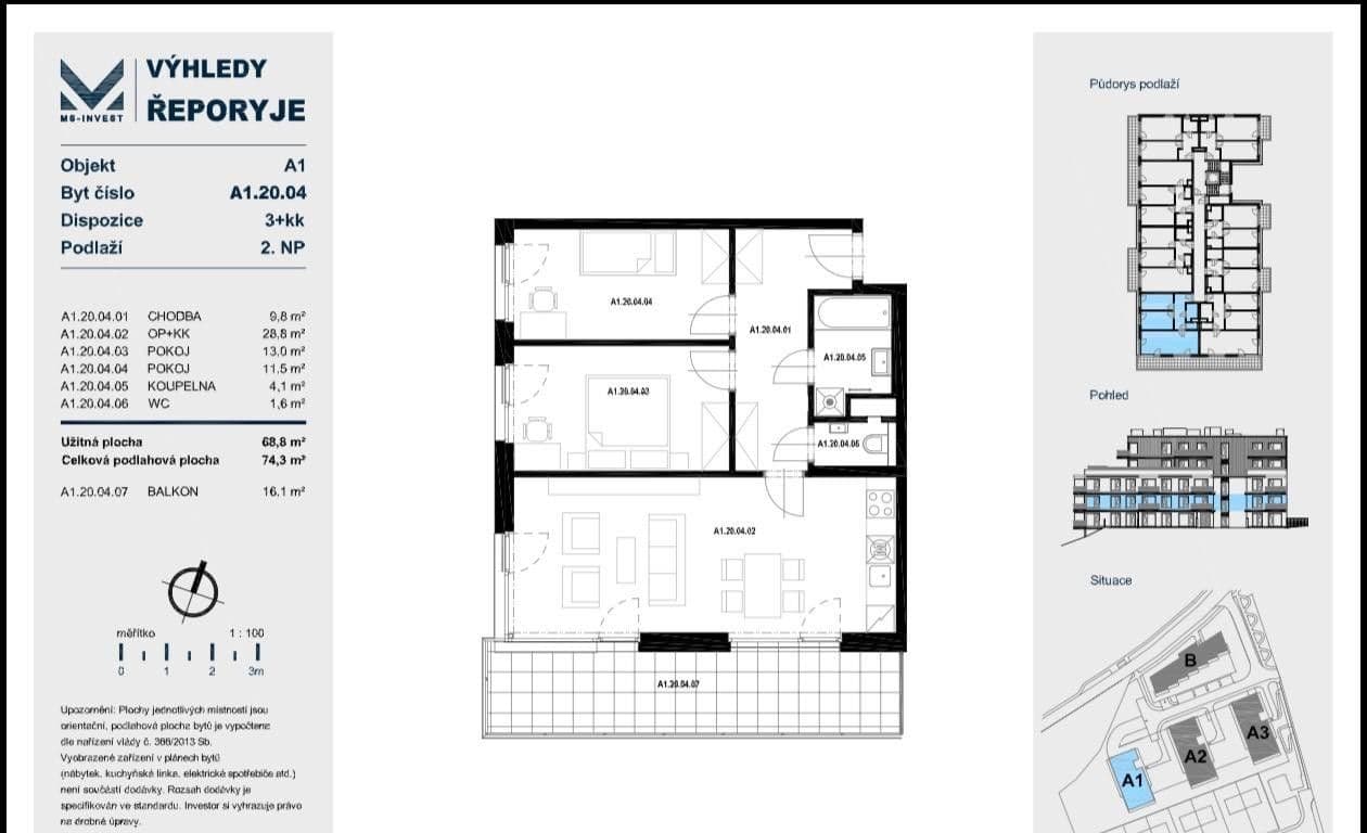 Prenájom bytu 3-izbový 74 m², Jáchymovská, Praha, Praha Prenájom bytu 3-izbový 74 m², Jáchymovská, Praha, Praha