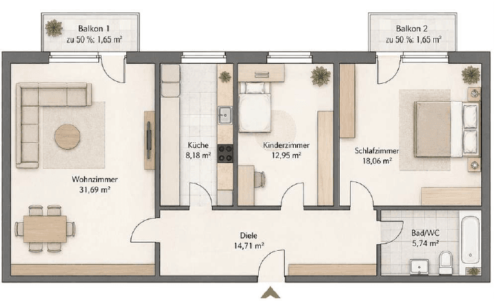 Predaj bytu 3-izbový 95 m², Wilhelm-Georg-Str. 16, Schweinfurt, Bavorsko Predaj bytu 3-izbový 95 m², Wilhelm-Georg-Str. 16, Schweinfurt, Bavorsko