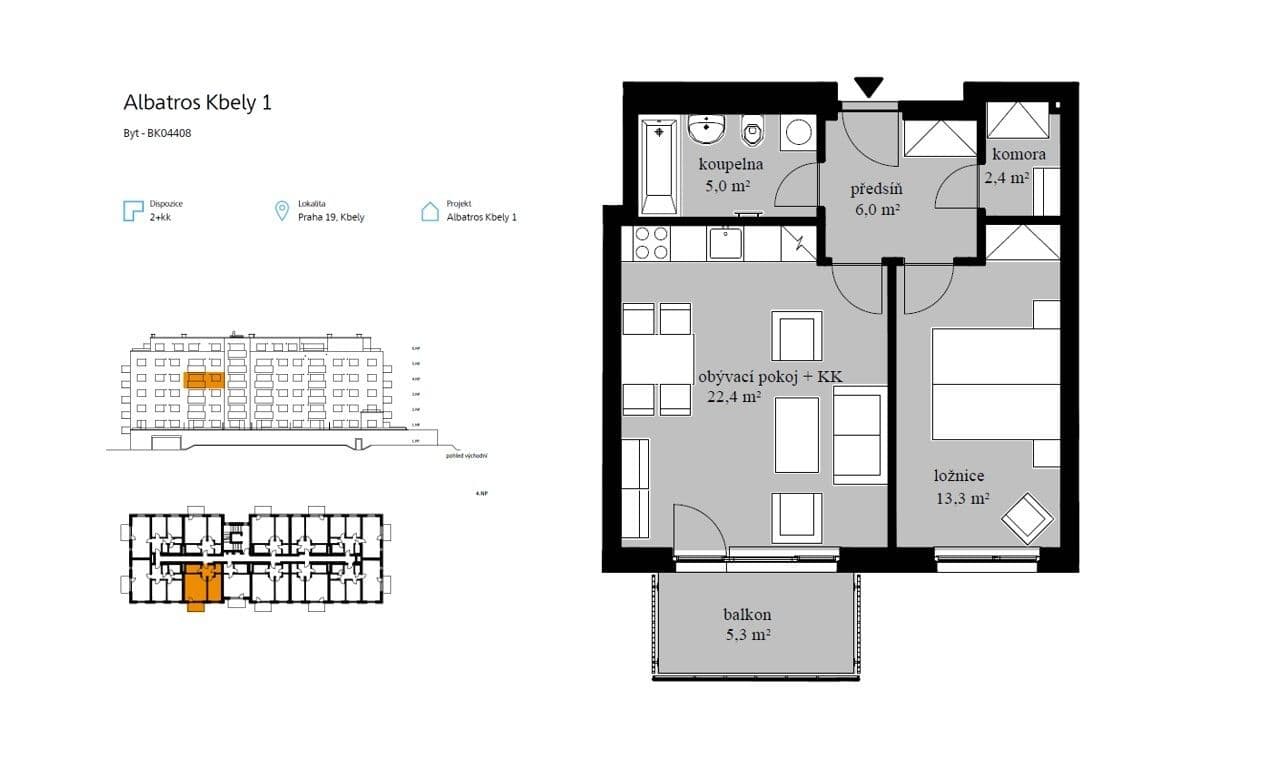 Prenájom bytu 2-izbový 50 m², Sedlářova, Praha, Praha Prenájom bytu 2-izbový 50 m², Sedlářova, Praha, Praha