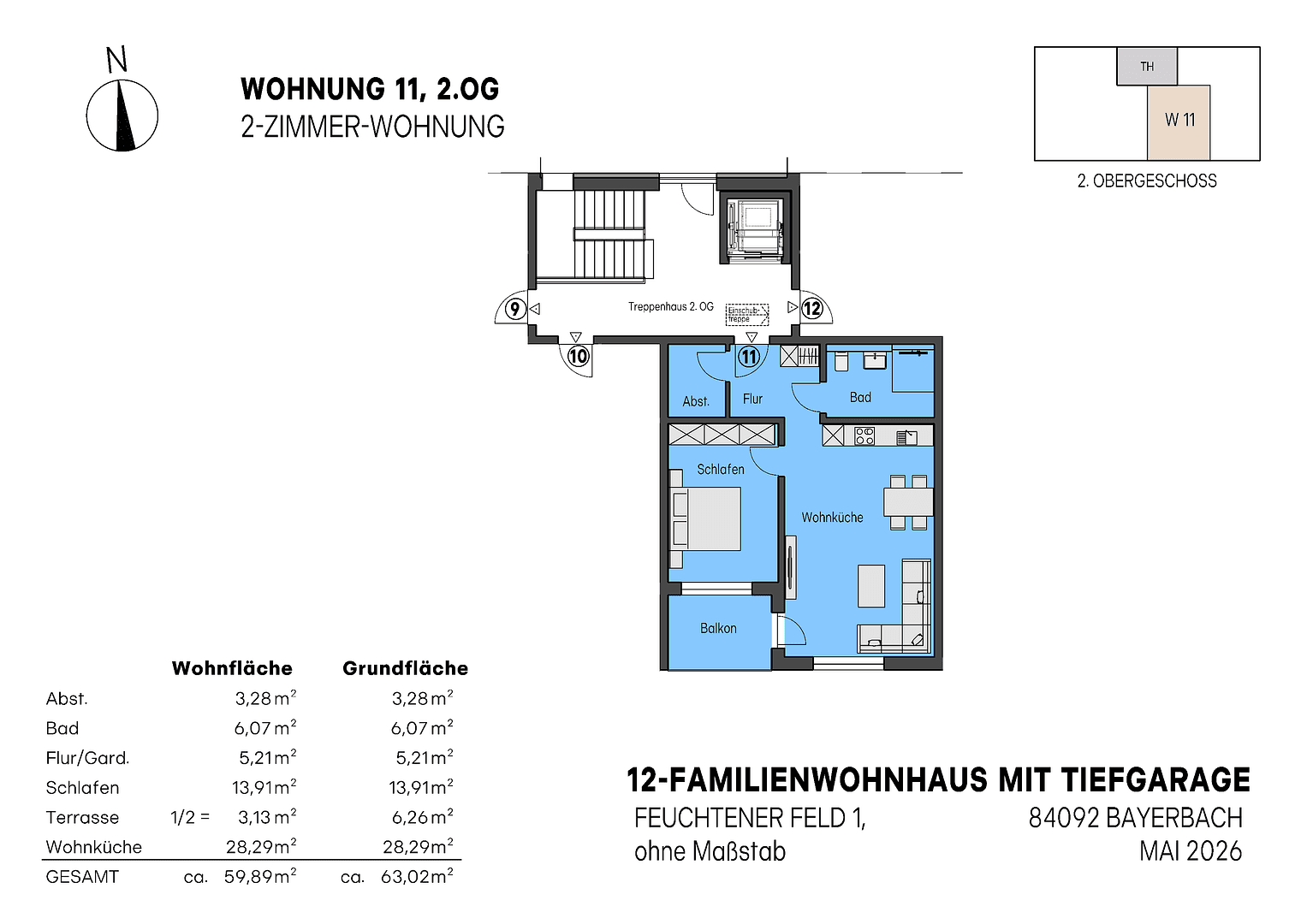 Predaj bytu 2-izbový 60 m², Feuchtener Feld 1, Bayerbach bei Ergoldsbach, Bavorsko Predaj bytu 2-izbový 60 m², Feuchtener Feld 1, Bayerbach bei Ergoldsbach, Bavorsko