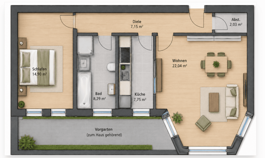 Predaj bytu 2-izbový 62 m², Chemnitz, Sasko Predaj bytu 2-izbový 62 m², Chemnitz, Sasko