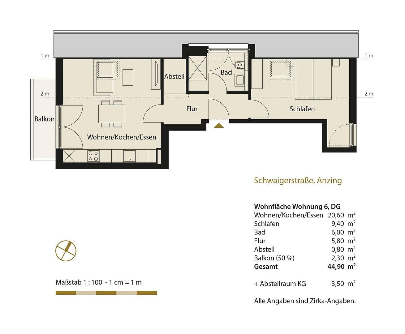 Prenájom bytu 2-izbový 45 m², Anzing, Bavorsko Prenájom bytu 2-izbový 45 m², Anzing, Bavorsko