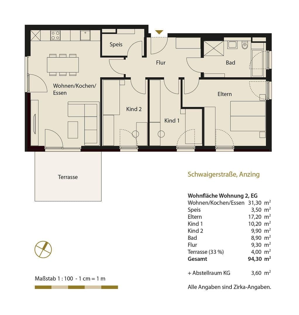 Prenájom bytu 4-izbový 95 m², Anzing, Bavorsko Prenájom bytu 4-izbový 95 m², Anzing, Bavorsko