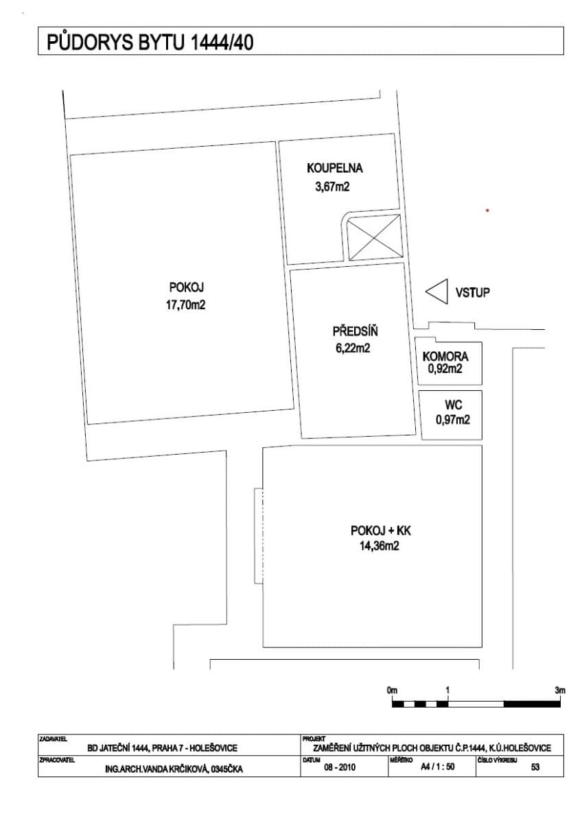Prenájom bytu 2-izbový 43 m², Jateční, Praha, Praha Prenájom bytu 2-izbový 43 m², Jateční, Praha, Praha