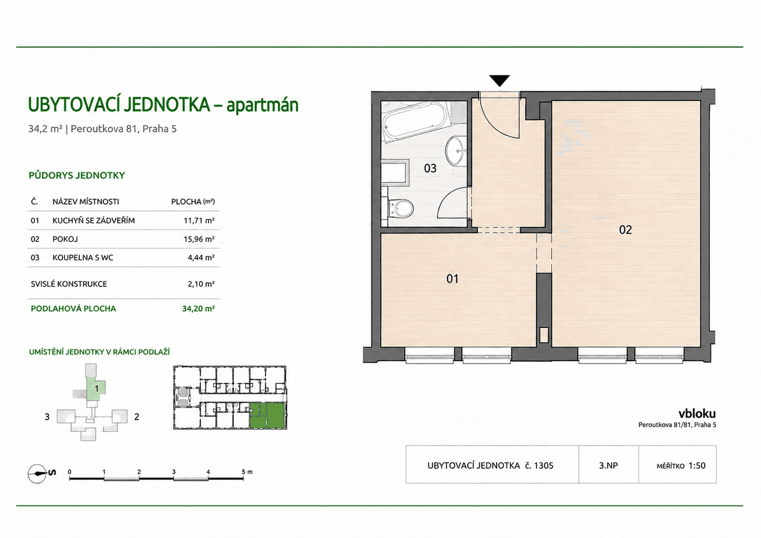 Predaj bytu 1-izbový 34 m², Peroutkova, Praha, Praha Predaj bytu 1-izbový 34 m², Peroutkova, Praha, Praha